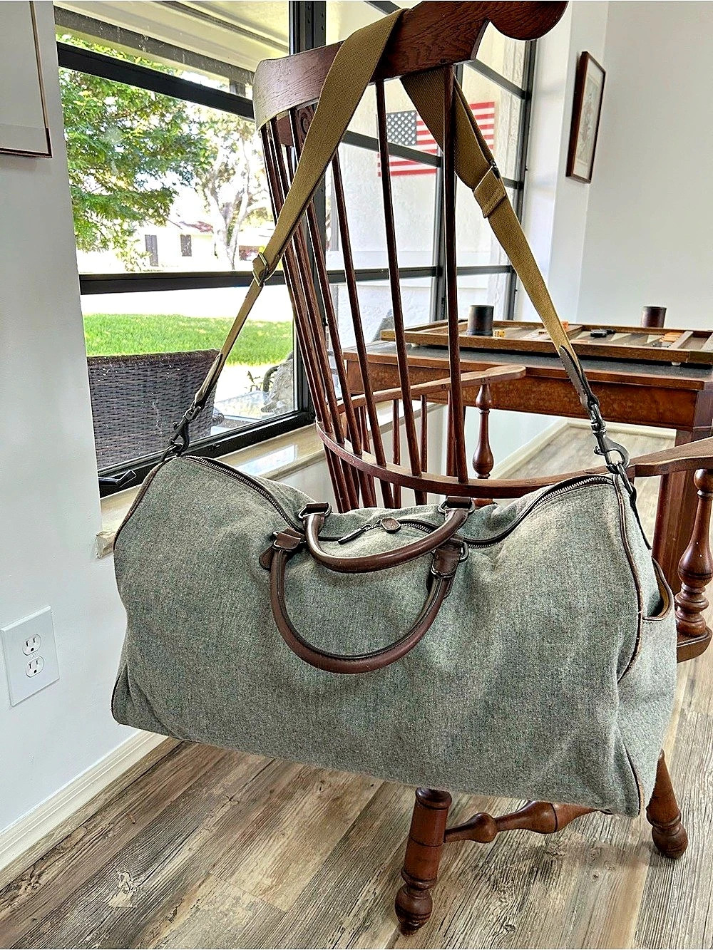Polo Ralph Lauren Wool and Canvas Duffel in Gray & Brown
